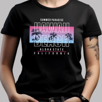 Woman's T-shirt -  Hawai beach